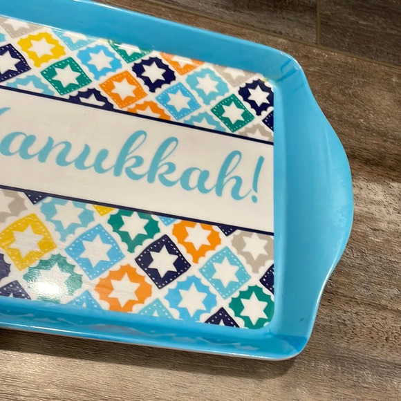 Blue & White Hanukkah Melamine Serving Tray - Picture 2 of 3